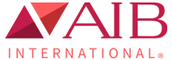 AIB International logo with a geometric red triangle design next to the letters "AIB" in red and the word "INTERNATIONAL" in red below.